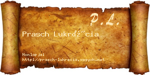 Prasch Lukrécia névjegykártya